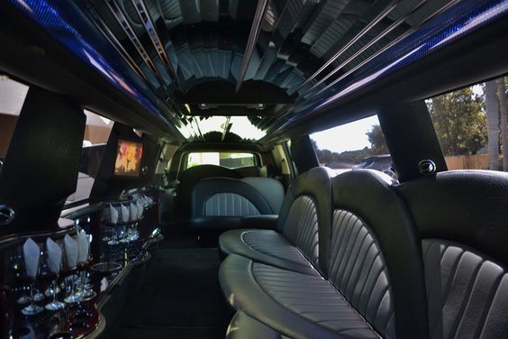 Hummer limousine interior with LED lighting