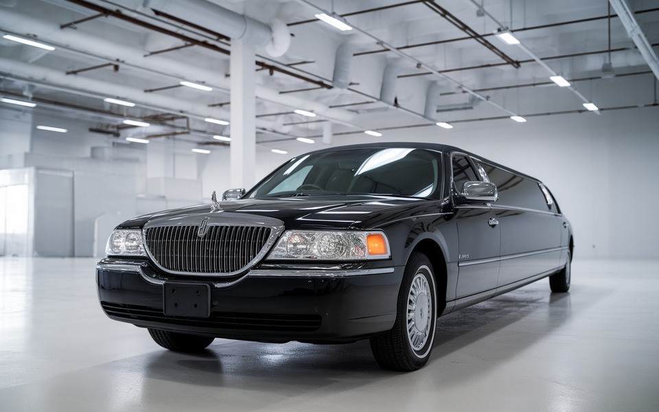 Black Lincoln stretch limousine